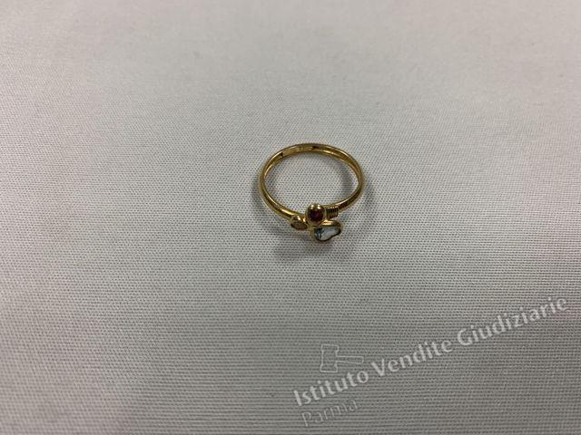 Anello oro giallo 18 kt con opali e rubino epoca 1950 (4) | Gioielleria